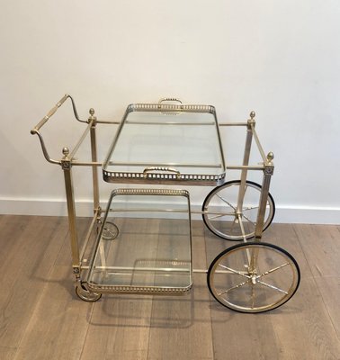 Neoclassical Brass and Silver Metal Trolley-BA-1365391