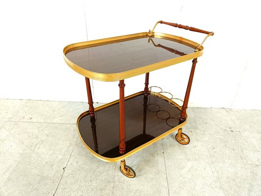 Neoclassical Brass Drinks Trolley, 1960s-IRH-1816882