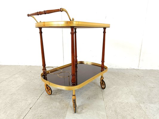 Neoclassical Brass Drinks Trolley, 1960s-IRH-1816882