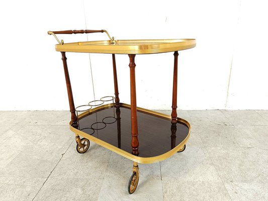 Neoclassical Brass Drinks Trolley, 1960s-IRH-1816882