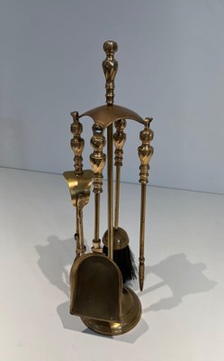 Neoclassical Brass Fire Set, 1970s-BA-1777331