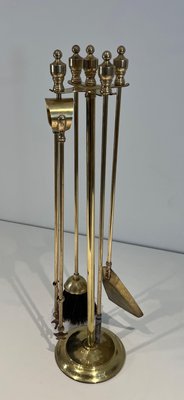 Neoclassical Brass Fire Set, 1970s-BA-1787274