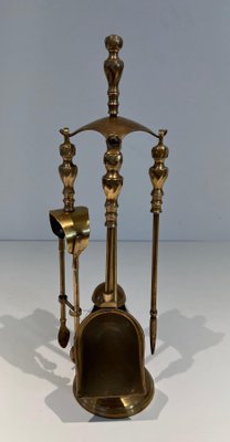 Neoclassical Brass Fire Set, 1970s-BA-1777331