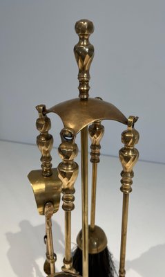 Neoclassical Brass Fire Set, 1970s-BA-1777331