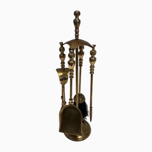 Neoclassical Brass Fire Set, 1970s-BA-1777331