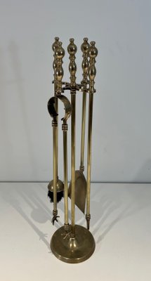 Neoclassical Brass Fire Tools, 1970s, Set of 5-BA-1784732