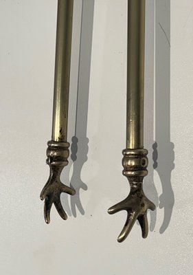 Neoclassical Brass Fire Tools, 1970s, Set of 5-BA-1784732