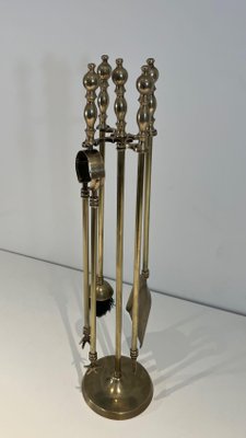 Neoclassical Brass Fire Tools, 1970s, Set of 5-BA-1784732