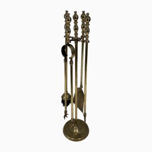 Neoclassical Brass Fire Tools, 1970s, Set of 5-BA-1784732