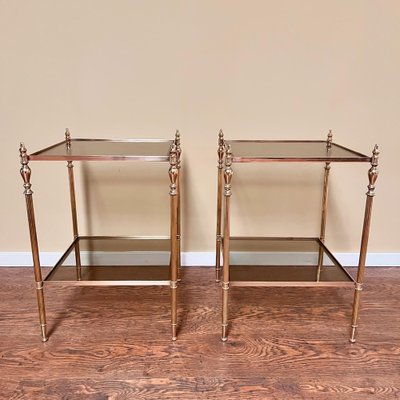 Neoclassical Brass Side Tables from Maison Jansen, Set of 2-GMU-1797978