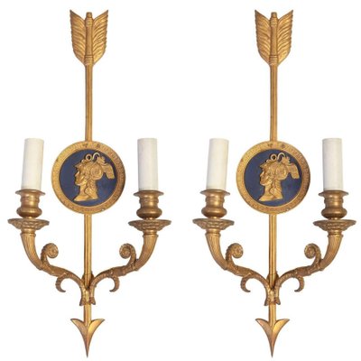 Neoclassical Bronze 2-Light Wall Sconces, Set of 2-MBH-1031797