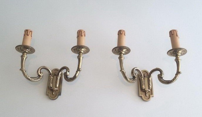 Neoclassical Bronze Sconces, 1970s, Set of 2-BA-1365783