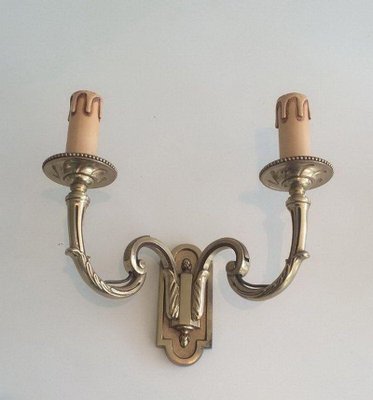 Neoclassical Bronze Sconces, 1970s, Set of 2-BA-1365783