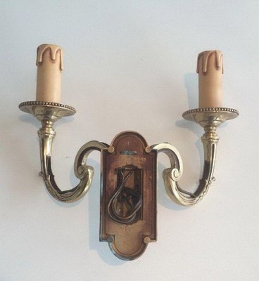 Neoclassical Bronze Sconces, 1970s, Set of 2-BA-1365783