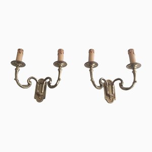 Neoclassical Bronze Sconces, 1970s, Set of 2-BA-1365783