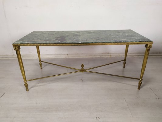 Neoclassical Coffee Table in Bronze and Marble, 1950s-EAD-1768605