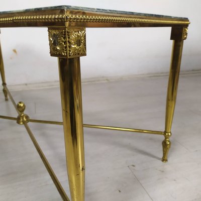 Neoclassical Coffee Table in Bronze and Marble, 1950s-EAD-1768605