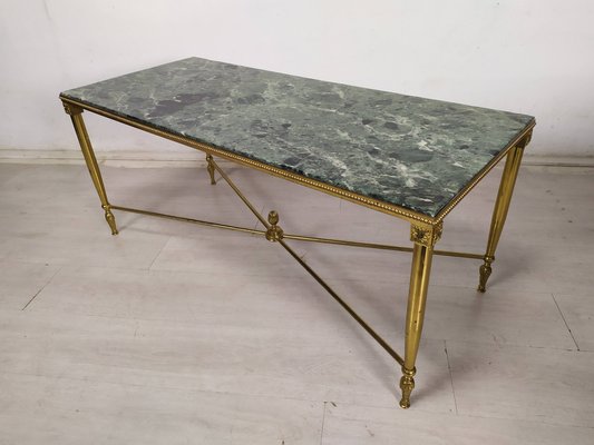 Neoclassical Coffee Table in Bronze and Marble, 1950s-EAD-1768605