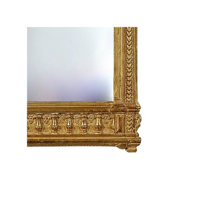 Neoclassical Empire Rectangular Gold Hand-Carved Wooden Mirror-UZ-863020