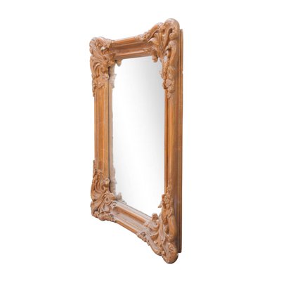 Neoclassical Empire Rectangular Gold Hand Carved Wooden Mirror, Spain, 1970s-UZ-990164