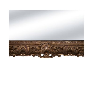 Neoclassical Empire Rectangular Gold Hand Carved Wooden Mirror, Spain, 1970s-UZ-974420