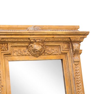 Neoclassical Empire Rectangular Gold Hand Carved Wooden Mirror, Spain, 1970s, Set of 2-UZ-994205