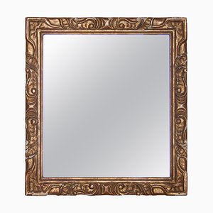 Neoclassical Empire Rectangular Gold Hand Carved Wooden Mirror, Spain, 1970s-UZ-963616