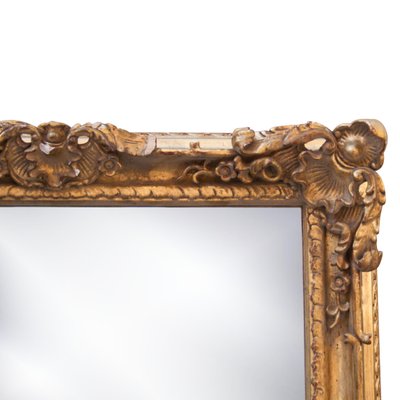 Neoclassical Empire Style Rectangular Mirror in Hand Carved Giltwood, 1970s-UZ-1028940