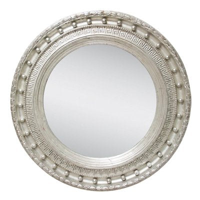 Neoclassical Empire Style Silver Mirror in Hand-Carved Wood-UZ-1172828