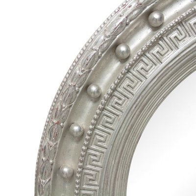 Neoclassical Empire Style Silver Mirror in Hand-Carved Wood-UZ-1172828