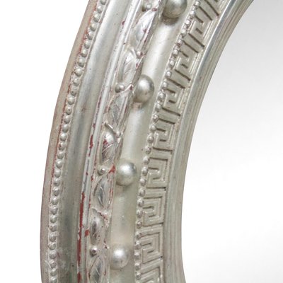 Neoclassical Empire Style Silver Mirror in Hand-Carved Wood-UZ-1172828