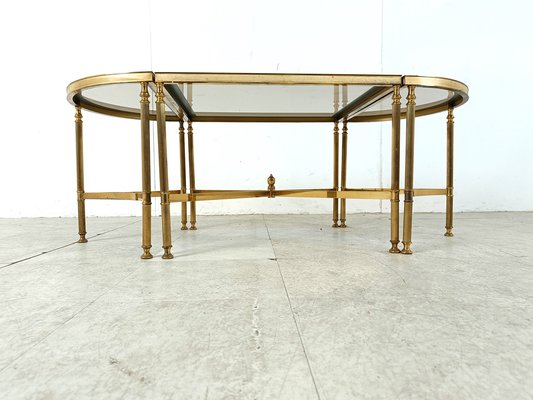 Neoclassical Gilt Metal Coffee Table Set in the style of Maison Jansen, 1960s, Set of 3-IRH-1822796