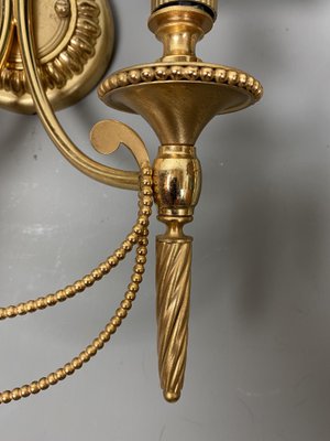 Neoclassical Italian Wall Lights in Gilt Brass by Gaetano Sciolari for Sciolari, 1960s, Set of 2-WZZ-1179077