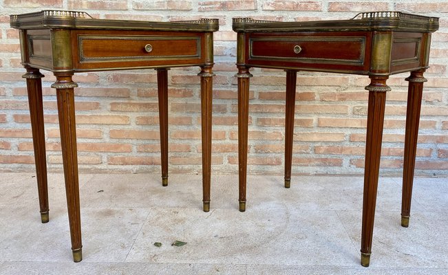 Neoclassical Mahogany Bedside Tables, 1920s, Set of 2-NOU-1764390