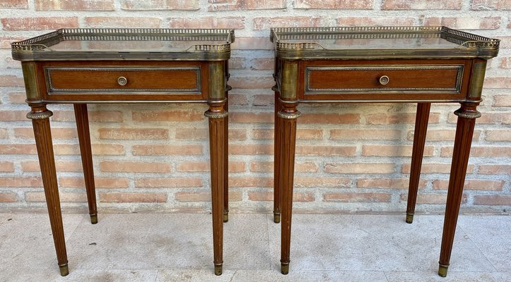 Neoclassical Mahogany Bedside Tables, 1920s, Set of 2-NOU-1764390