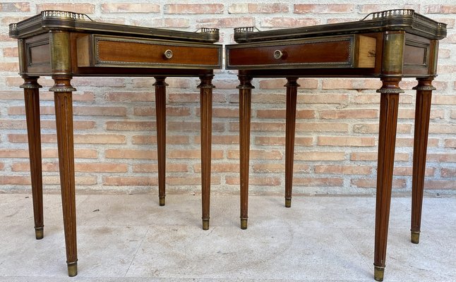 Neoclassical Mahogany Bedside Tables, 1920s, Set of 2-NOU-1764390