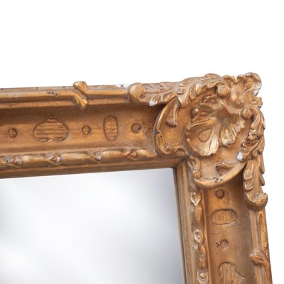 Neoclassical Rectangular Hand-Carved Wood & Gold Mirror, Spain, 1970s-UZ-1033305