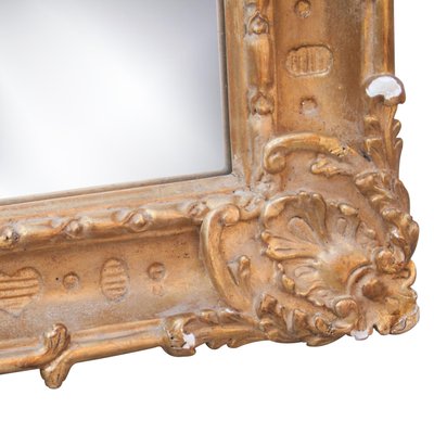 Neoclassical Rectangular Hand-Carved Wood & Gold Mirror, Spain, 1970s-UZ-1033305