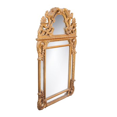 Neoclassical Rectangular Hand Carved Wooden Mirror with Gold Foil, 1970-UZ-1143086