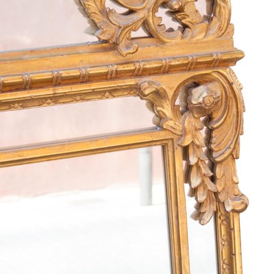 Neoclassical Rectangular Hand Carved Wooden Mirror with Gold Foil, 1970-UZ-1143086