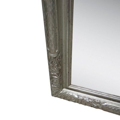 Neoclassical Regency Hand-Carved and Silver Foiled Wooden Mirror, 1970-UZ-1264918