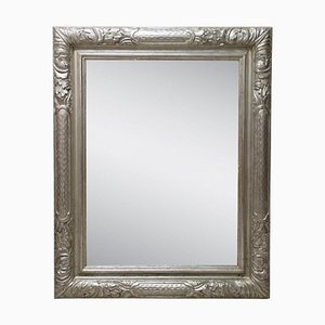 Neoclassical Regency Hand-Carved and Silver Foiled Wooden Mirror, 1970-UZ-1264918