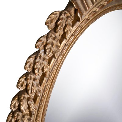 Neoclassical Regency Style Acanthus Gold Foil Hand-Carved Wooden Mirror, 1970-UZ-1144586