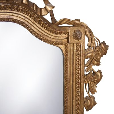 Neoclassical Regency Style Gold Foil & Hand-Carved Wood Mirror, 1970s-UZ-1016113