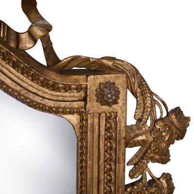 Neoclassical Regency Style Gold Foil & Hand-Carved Wood Mirror, 1970s-UZ-1016113