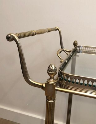 Neoclassical Silvered Brass Drinks Trolley by Maison Bagués, France, 1940s-BA-836975