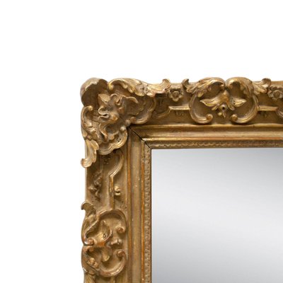 Neoclassical Spanish Empire Rectangular Mirror in Gold Hand Carved Wood, 1970-UZ-1236283