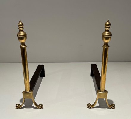 Neoclassical Style Chenets in Bronze, 1940s, Set of 2-BA-1516226