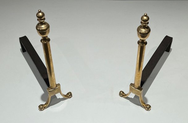 Neoclassical Style Chenets in Bronze, 1940s, Set of 2-BA-1516226