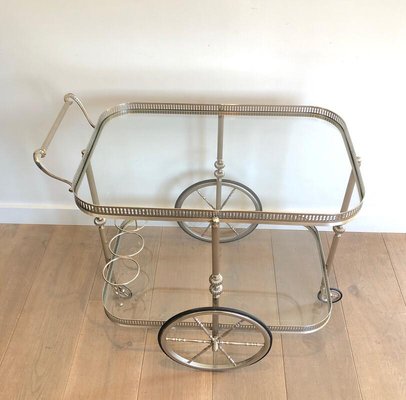 Neoclassical Style French Silver & Brass Trolley, 1940s-BA-926126